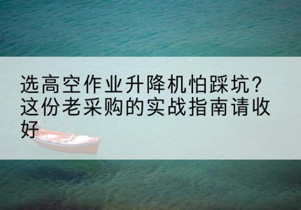 祁门高空作业升降机厂家推荐-选高空作业升降机怕踩坑？这份老采购的实战指南请收好