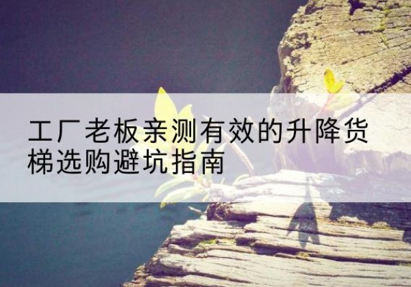 祁门升降货梯怎么选-工厂老板亲测有效的升降货梯选购避坑指南
